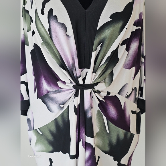 STUDIO 1940 Size 30/32W Women's Cinched Waist Multicolored Top - Picture 5 of 7